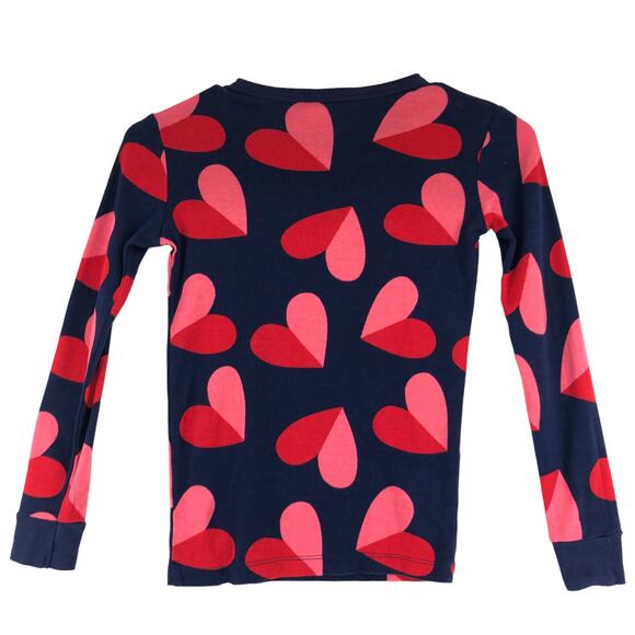Target Childrens Size 10 Pajama Set Navy Blue Two Tone Heart Long Sleeve - Picture 6 of 16